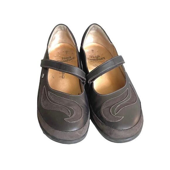 FINN COMFORT Germany Leather Mary Jane Slip-On Shoes Dark Brown 7 - Picture 6 of 13